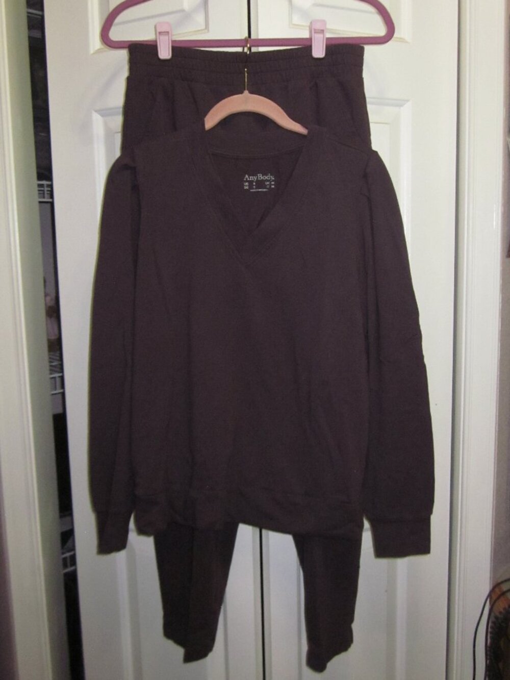 AnyBody Cozy Knit Leisure Set Fig Sz S